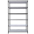 6 Tier 6000Lbs Capacity Nsf Metal Shelf Wire Shelving Unit, Heavy Duty Adjustable Storage Rack With Wheels & Shelf Liners For Commercial Grade Utility Steel Storage Rack, Black 84