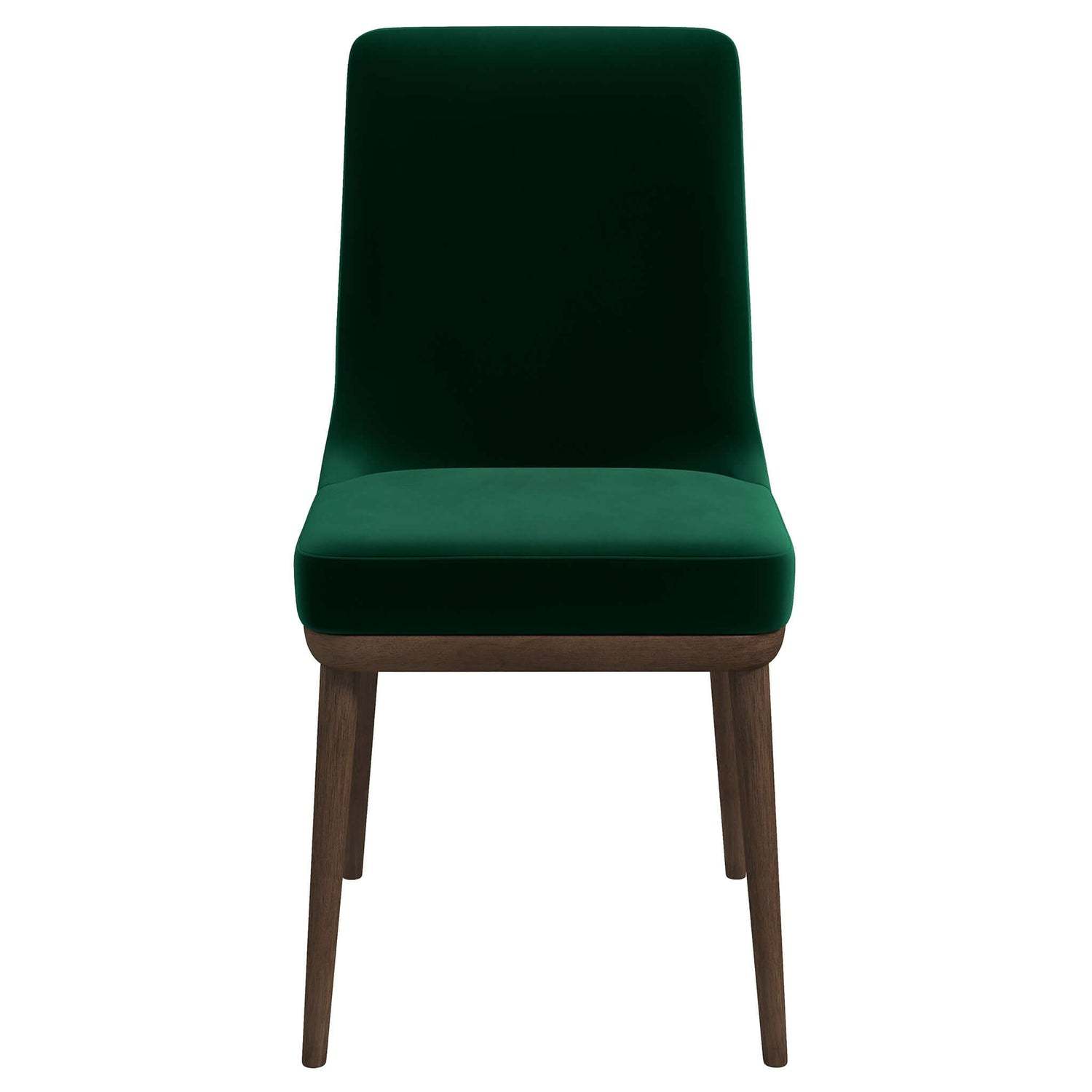 Laura Mid Century Modern Solid Wood Dining Chair Set Of 2 Green Velvet