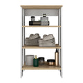 Linen Cabinet Jenne, Four Open Shelves, Light Oak White Finish Light Oak Particle Board