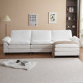 Modular Sectional Sofa With Movable Ottoman,L Shaped Corduroy Fabric Couch With High Supportive & Soft Sponges And Removable Ottoman, Sleeper Comfy Upholstered Furniture For Living Room Beige Beige