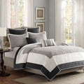 7 Piece Quilt Set With Euro Shams And Throw Pillows Black King Cal King King Black Cotton