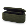 Modern Oval Storage Ottoman Bench, Upholstered Boucle Teddy Fabric End Of Bed Bench With Storage, End Of Bed Stool With Safety Hinge For Bedroom, Living Room, Entryway, Dark Green Dark Green Primary Living Space Oval Black American