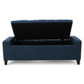 Guernsey Ottoman Navy Blue Fabric