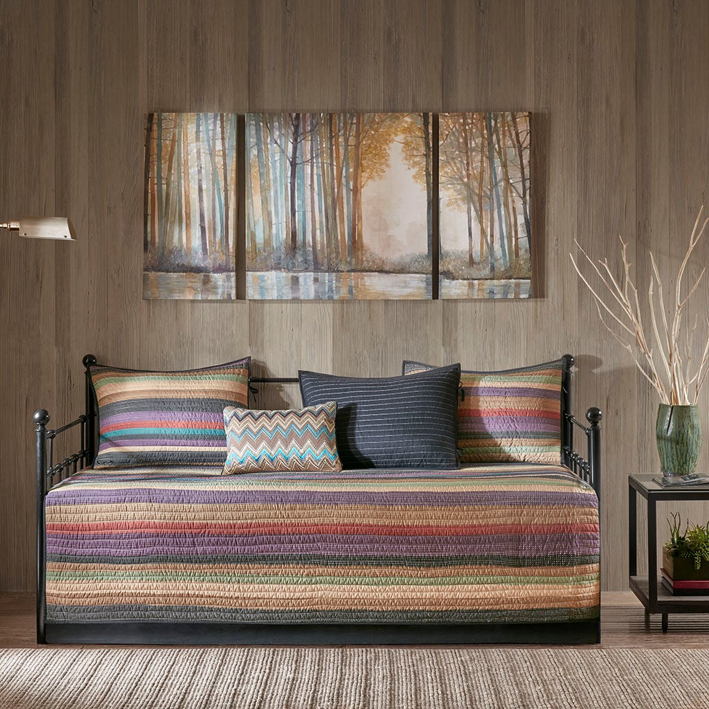 6 Piece Reversible Daybed Cover Set Multi Daybed Multi Polyester