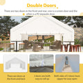 20X20Ft Party Tent Heavy Duty, Large Wedding Event Shelters With 2 Storage Bags & Removable Sidewalls, Outdoor Canopy Gazebo Commercial Tents For Parties Carport Camping Garden Patio White Metal