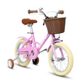 A12116 Ecarpat Kids'Bike Girls Bike 12 Inch Wheels,1 Speed Child Bicycles For 2 3 Years,With Removable Training Wheels Baby Toys,Front V Brake,Rear Holding Brake Pink Steel