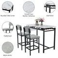 Kitchen Table Set, Dining Table And Chairs For 2, 3 Piece Dining Room Table Set With 2 Upholstered Chairs, Bar Dining Table Set For Small Spaces, Apartment, Breakfast, Pub, Rustic Black Gray Seats 2 Mdf