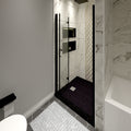 Shower Doors Matte Black Tempered Glass