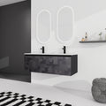 48'' Floating Wall Mounted Bathroom Vanity & Soft Close Cabinet Door, Kd Package Black 3 Adjustable Hinges Bathroom Wall Mounted Modern Plywood