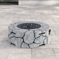 9'' H X 28'' W Fiber Reinforced Concrete Outdoor Fire Pit Stone Gray Garden & Outdoor Modern Stone Concrete