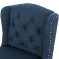 Vienna Contemporary Fabric Tufted Wingback 31 Inch navy blue-fabric