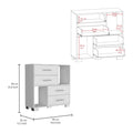 Krista Dresser, Two Open Shelves, Four Drawers White White Bedroom Modern Particle Board Particle Board