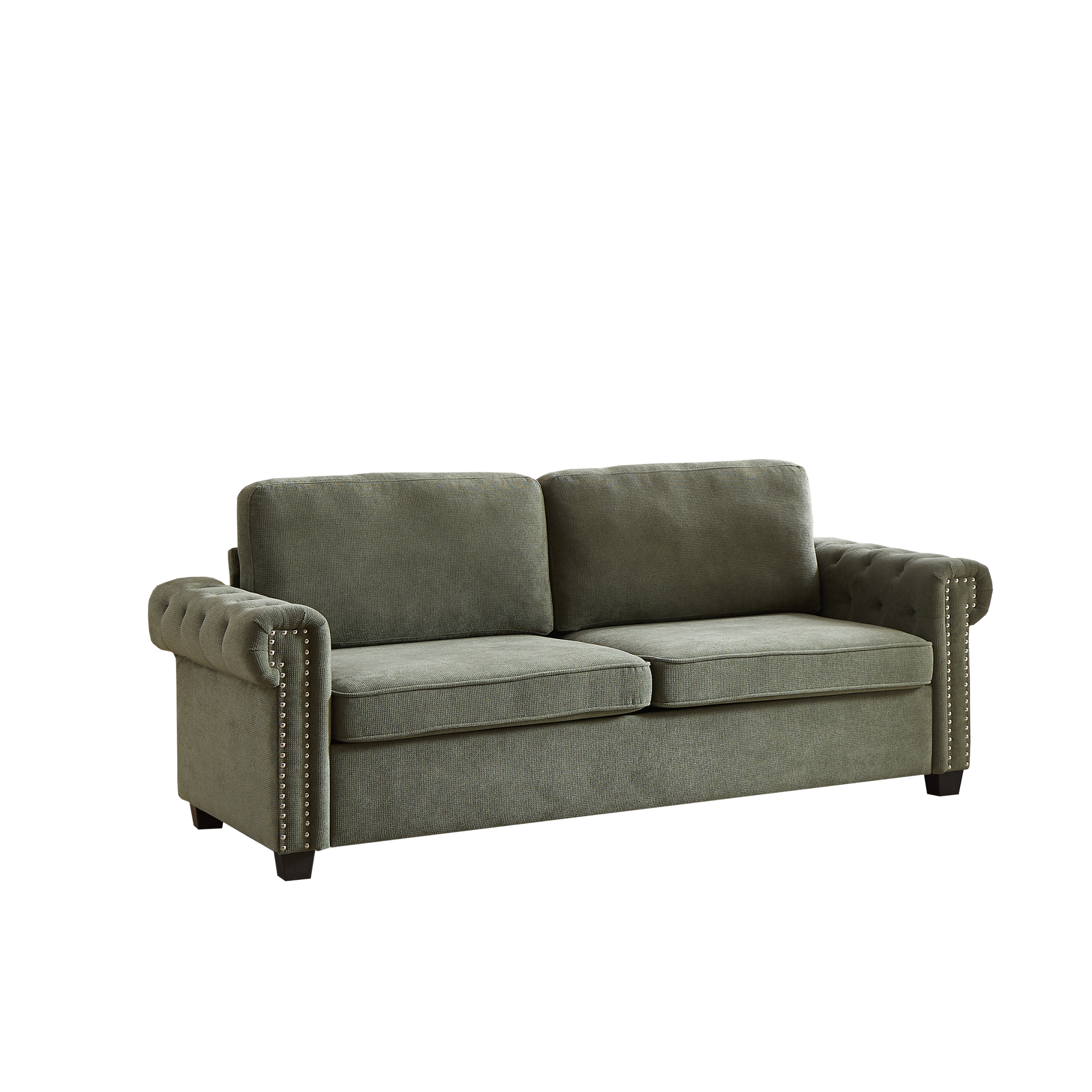 Fx 83.8" Convertible Sleeper Sofa Bed, 2 In 1 Pullout Sofa Bed, Polyester Sleeper Sofa Bed With Folding Mattress, Living Room Pullout Sofa Bed, Apartment Small Space Sofa Sleeper Green Polyester Pine Foam Fabric 3 Seat