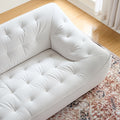 Wks10W White Sofa Withdurable Fabric, Solid Wood Frame, High Density Sponge Filler White Fabric 2 Seat