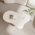 40 Inch Cream Cloud Shaped Coffee Table For Living Room Cream White Primary Living Space Modern Lacquered Mdf