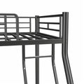 Metal Twin Over Full Bunk Bed Heavy Duty Sturdy Metal Noise Reduced Safety Guardrail Cpc Certified No Box Spring Needed,Black Box Spring Not Required Full Black Metal Bedroom Metal