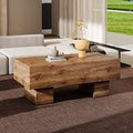 This Modern Rectangular Coffee Table Features A Stylish Wood Color, Making It An Ideal Addition To Any Living Room Or Apartment, And Measures 43.3 