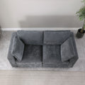 Modular Sectional Sofa, 2 Piece Sectional Sofa Set, Two Corner Chairs, Chenille Grey Grey Fabric 2 Seat