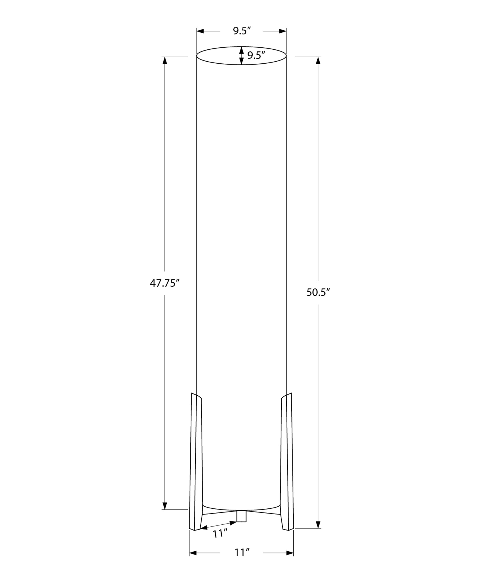 Lighting, 50"H, Floor Lamp, Brown Wood Look, Ivory Cream Shade, Contemporary Brown Solid Wood