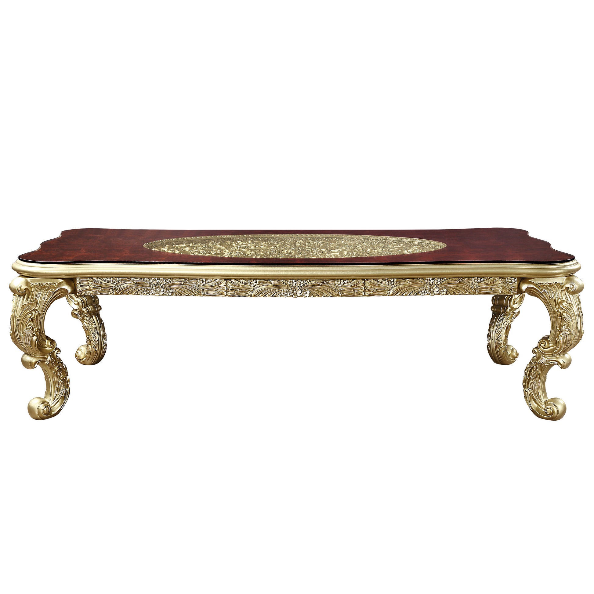 Cabriole Dining Table Gold Finish Dn01482 Gold Mdf