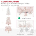 Homcom 6' Tall Unlit Pencil Fir Artificial Christmas Tree With Realistic Branches And Steel Base, Pink And White Pink Pvc