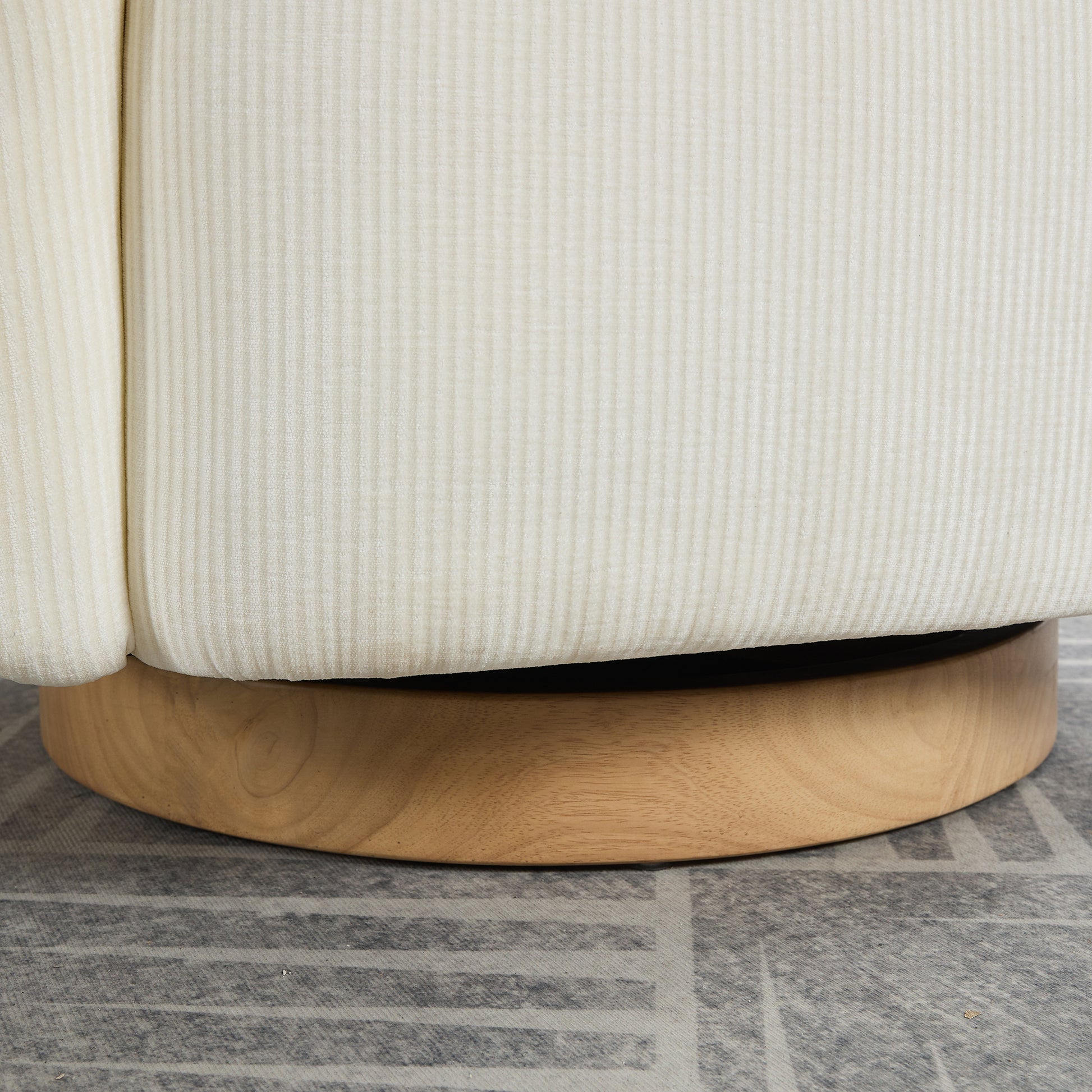 30.3"W Swivel Accent Barrel Chair And Comfy Round Accent Single Sofa Chair, 360 Degree Club Chair, Lounge Armchair For Living Room Bedroom Nursery.Ivory Ivory Chenille