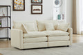 Modular Sectional Sofa, 2 Seater Sofa, Modern L Shaped Sofa For Living Room Bedroom Apartment White Chenille 2 Seat