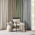 Plaid Faux Leather Tab Top Curtain Panel With Fleece Lining Only 1 Pc Panel Multicolor Polyester