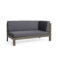 Brava X Back 4 Piece Sofa Set, Dark Grey Dark Grey Acacia Wood