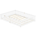 Queen Size Bed Floor Bed With Safety Guardrails And Door For Kids, White Expect Arrival Date 2024.7.26 , Old Sku W158090696 Queen White Pine