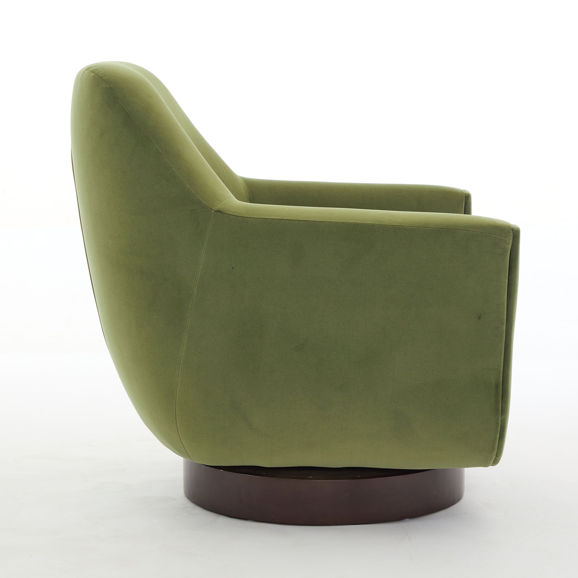 U Shaped Fully Assembled Swivel Chair Velvet Accent Chair Armchair Round Barrel Chair For Living Room Bedroom, Green Green Velvet