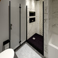 Shower Doors Matte Black Tempered Glass