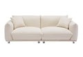 Oversized Loveseat Sofa For Living Room, Sherpa Sofa With Metal Legs, 3 Seater Sofa, Solid Wood Frame Couch With 2 Pillows, For Apartment Office Living Room Beige Beige Foam Fabric 3 Seat