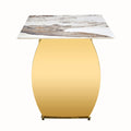 Modern Rectangular Table With Marble Patterned Rock Slab Tabletop, Paired With Stainless Steel Gold Plated Table Legs, Suitable For Kitchen, Dining Room, And Living Room 63 Inches * 31.4 Inches. Gold Sintered Stone