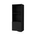 Pima Wall Cabinet In Melamine With One Door, Black 3 4 Shelves Black Primary Living Space Wall Mounted Modern Particle Board Melamine