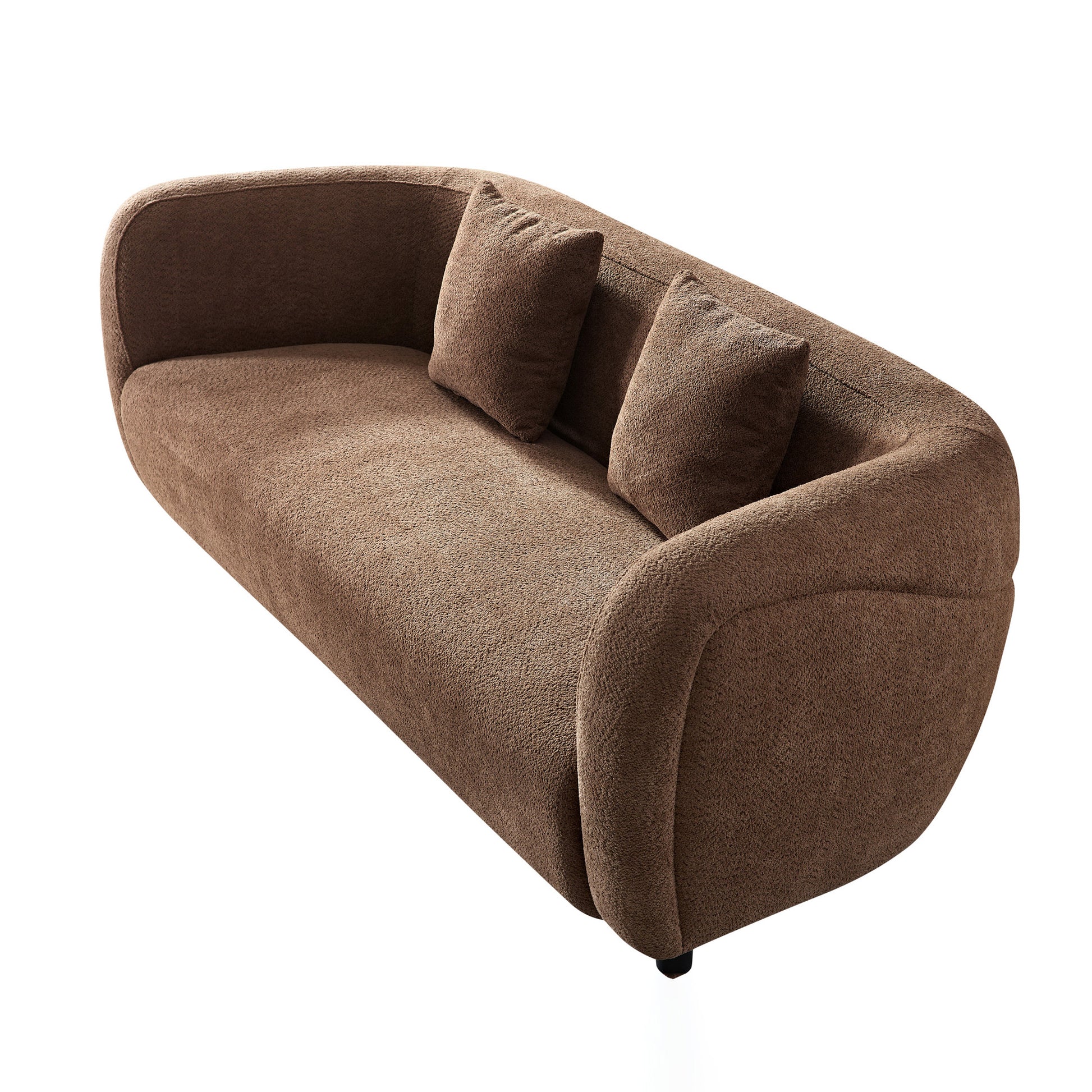 Wks6 Camel Color Plush Sofa, 88.89* 35.04* 28.74 Camel Luxury Fabric 3 Seat