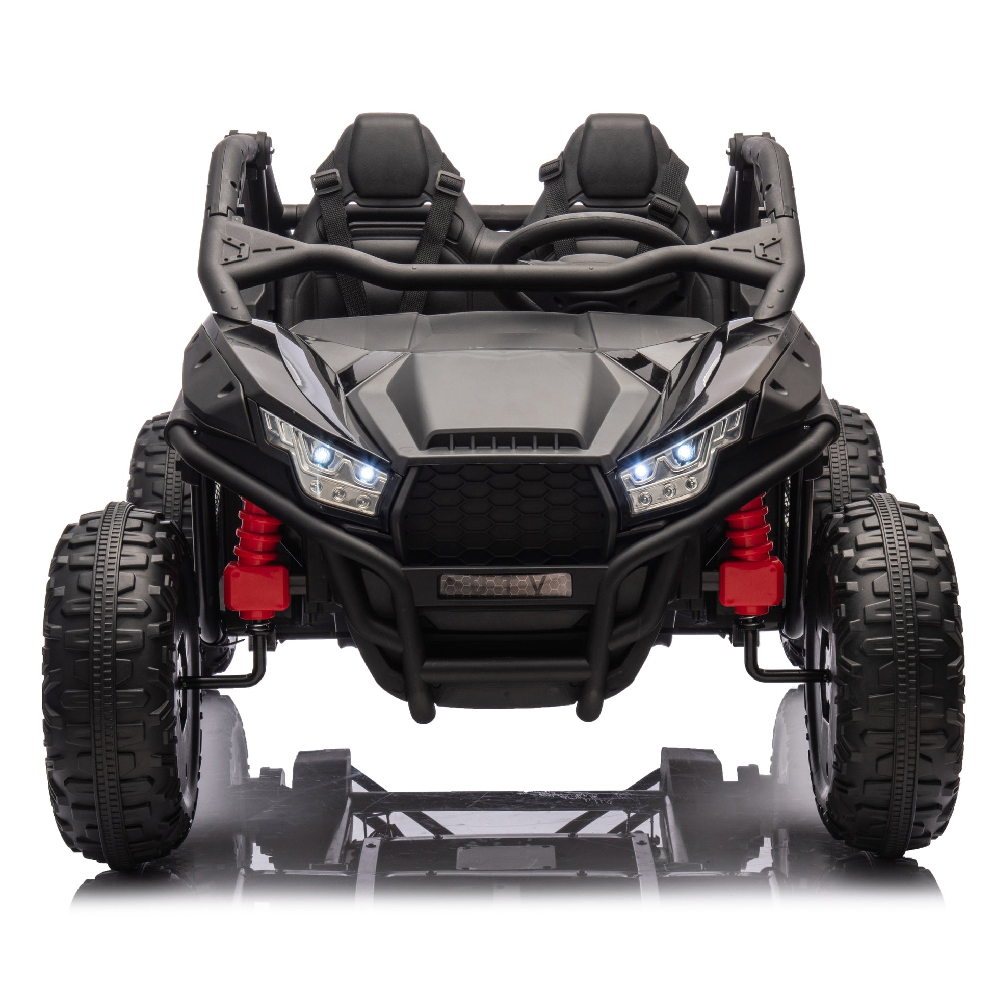 24V Two Seater Kids Ride On Utv W Parents Control,20In Seat Width,400W Super High Power,Four Wheel Suspension,Bluetooth,Mp3,Usb,Led Light,Horn,Rear Storage Space,Speeds 3.73 4.97Mph For Kids Aged 3