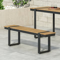 Outdoor Dining Bench, Gray Natural Natural Grey Wood