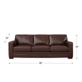 Dillon Leather Sofa Raisin Down Filling Genuine Leather 3 Seat