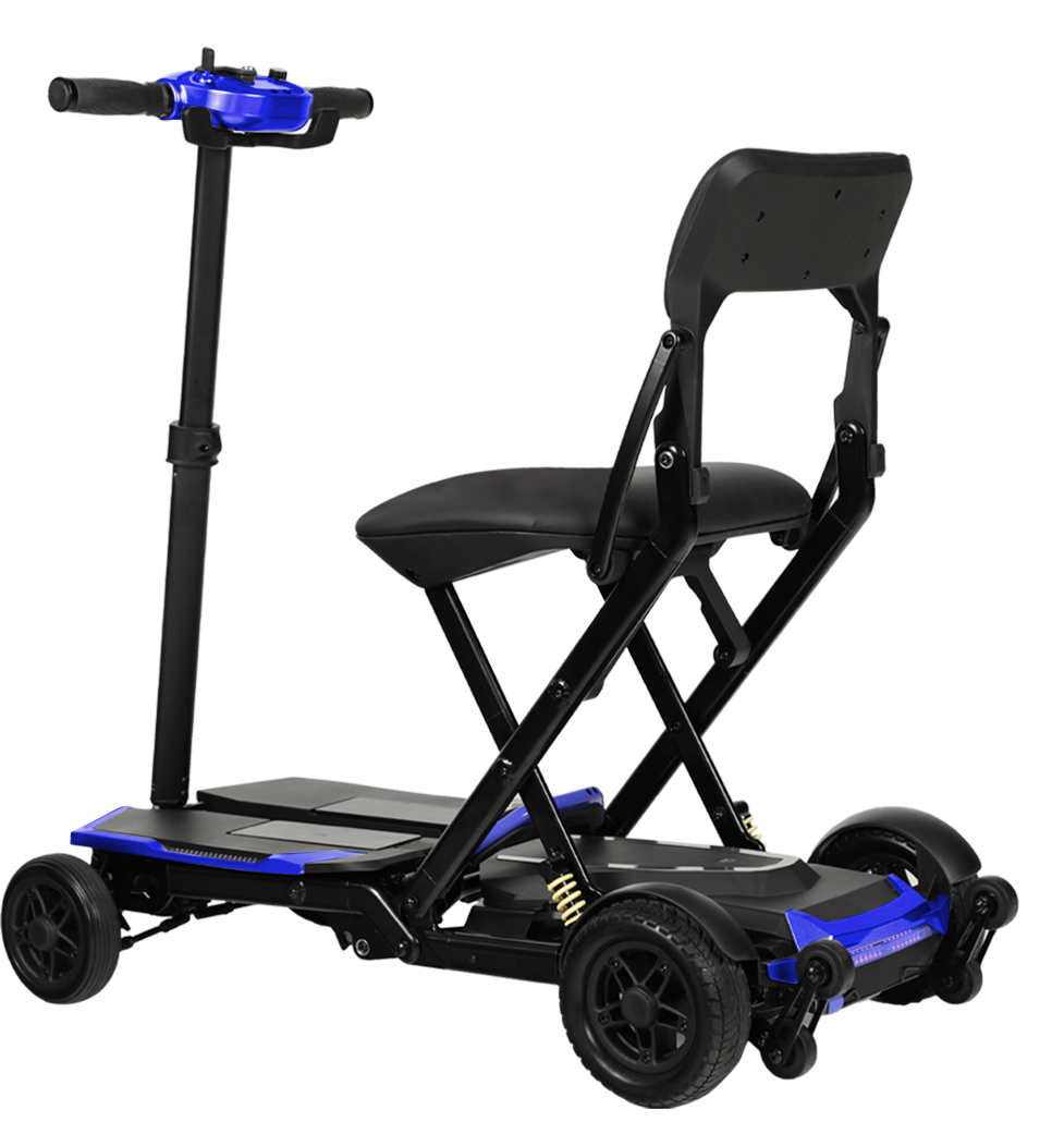 S3121 Electric Folding Mobility Scooter Blue Abs,Aluminium Alloy,Pvc,Rubber