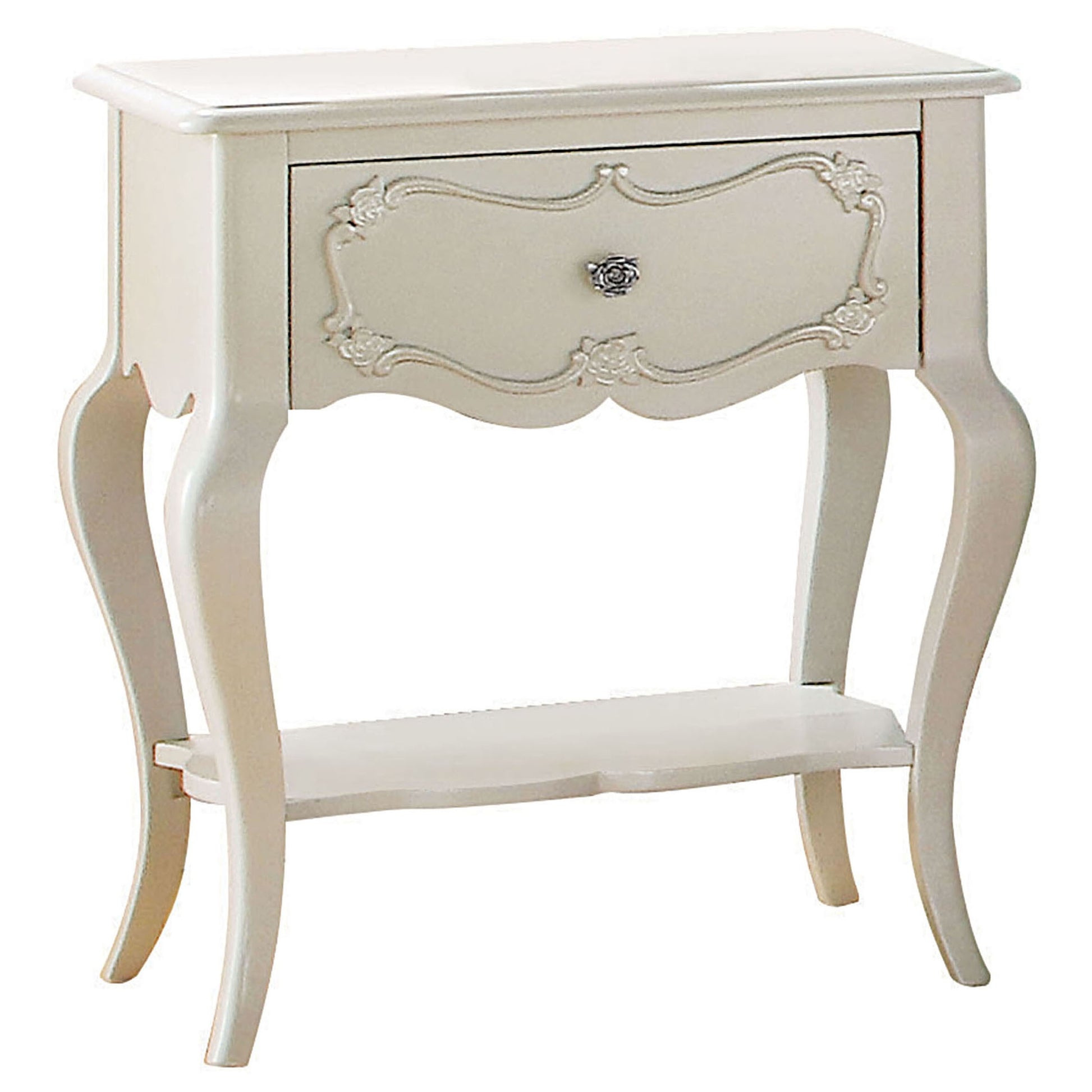 Pearl White 1 Drawer Nightstand With Shelf White 1 Drawer Bedroom Rectangle Shelf White Pine