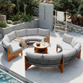 6 Person Outdoor Seating Group With Cushions And A Coffee Table Gray Acacia Wood