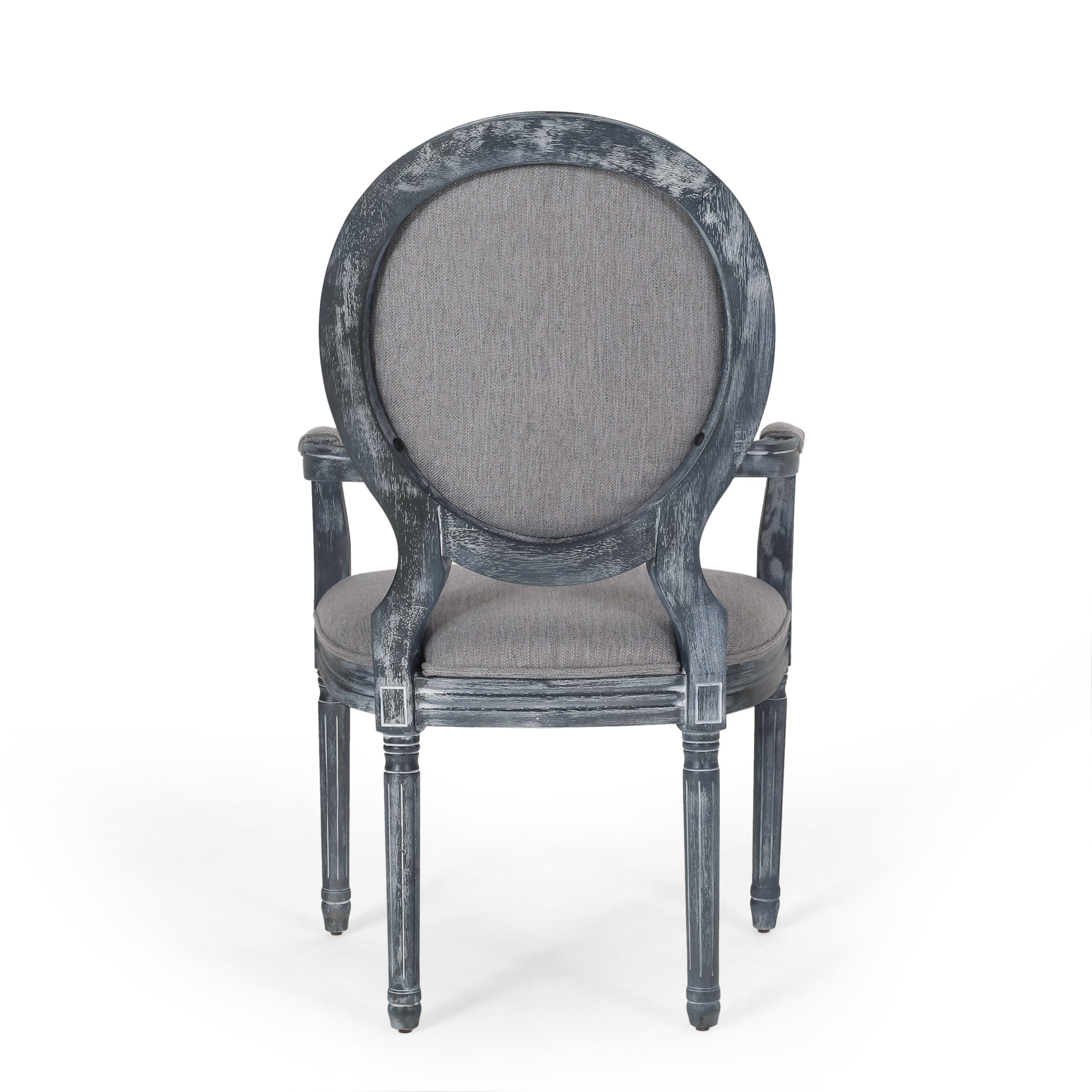 Dining Chair Mp2 Set Of 2 Grey Wood Fabric