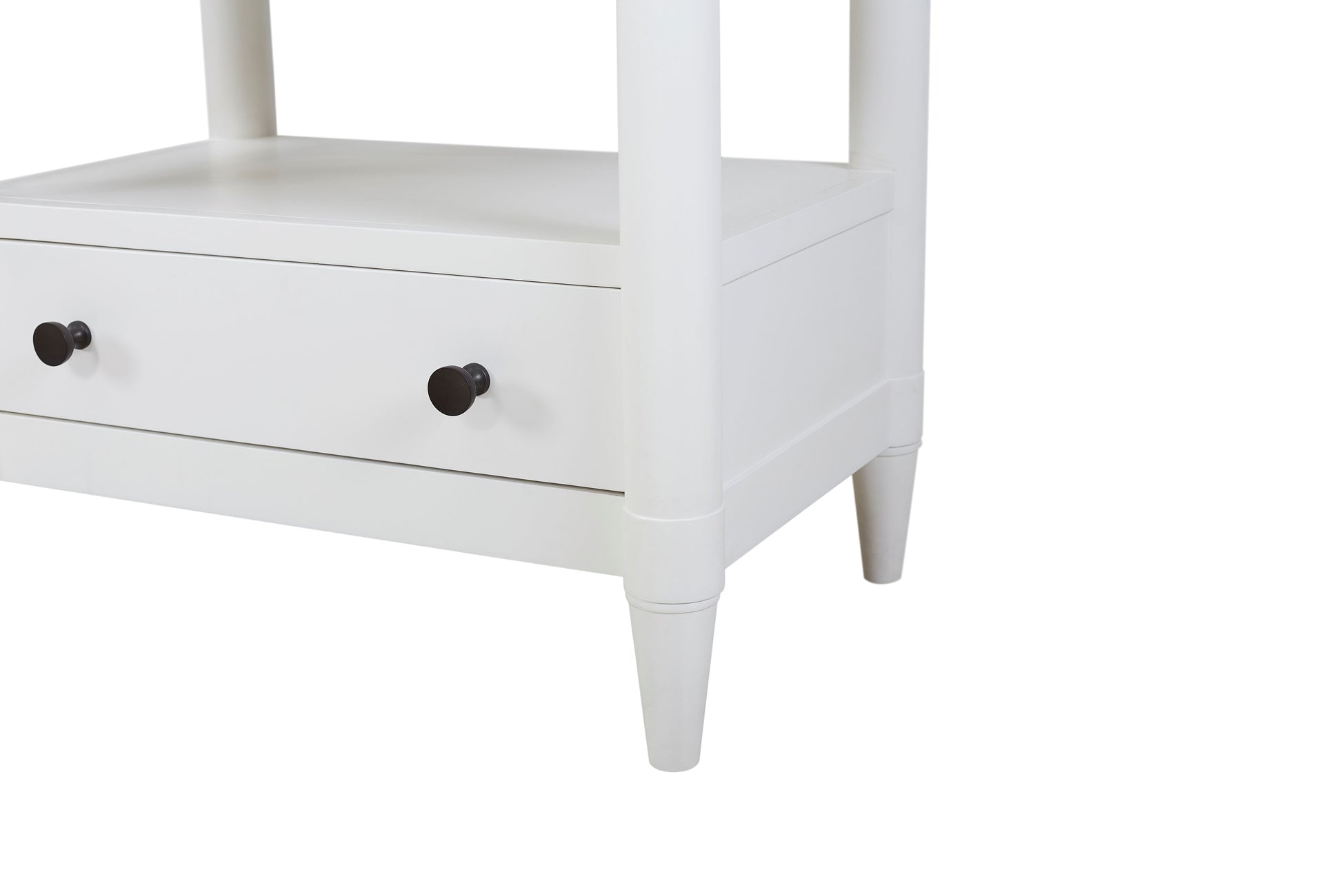 Open Nightstand White Finish With 2 Drawers White Solid Wood Mdf