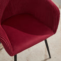 Ts Stripe Dinding Chair Wine Red Velvet