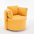 029 Teddy Fabric Swivel And Storage Chair With Back Cushion For Living Room,Yellow Yellow Primary Living Space Modern Foam Teddy