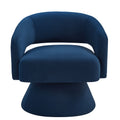Modern Swivel Barrel Chair, Upholstered Velvet Round Accent Chairs,360 Degree Comfy Swivel Chair With Open Backrest, Single Chair Armchair For Living Room Bedroom, Homerest,Navy Navy Primary Living Space American Design,Contemporary,Luxury,Mid Century