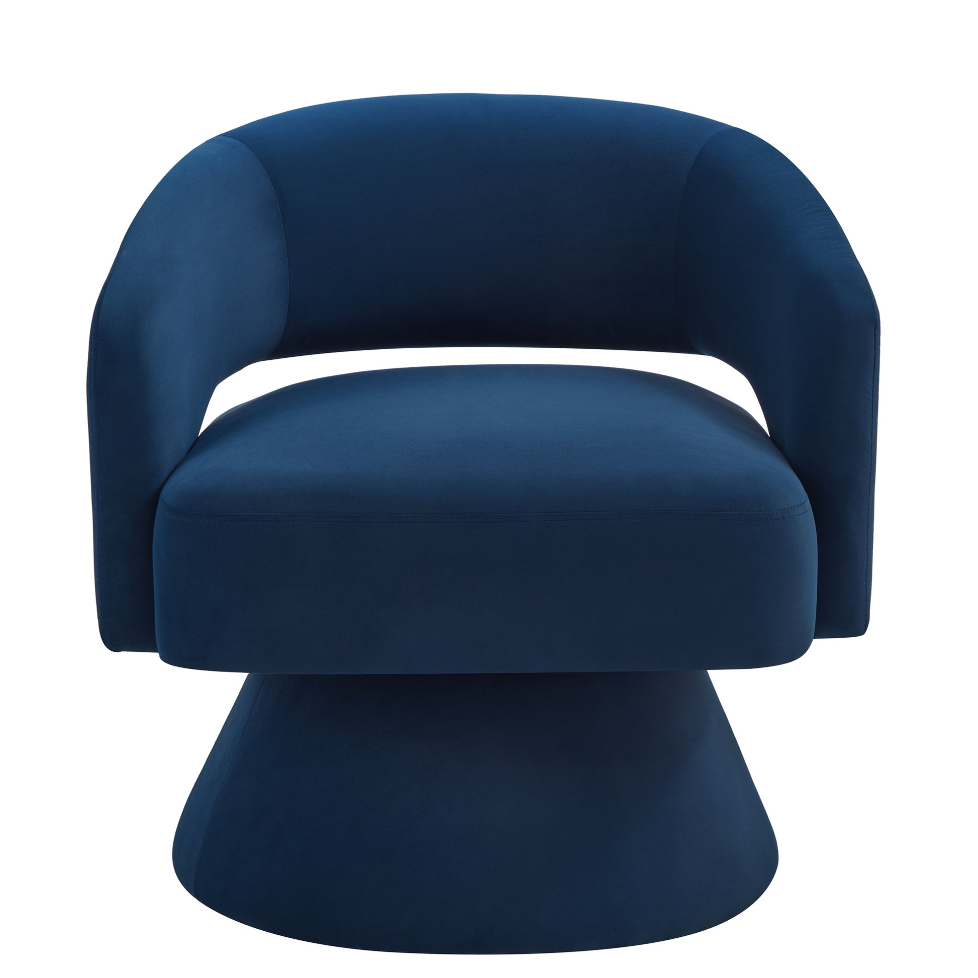 Modern Swivel Barrel Chair, Upholstered Velvet Round Accent Chairs,360 Degree Comfy Swivel Chair With Open Backrest, Single Chair Armchair For Living Room Bedroom, Homerest,Navy Navy Primary Living Space American Design,Contemporary,Luxury,Mid Century