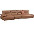 147.24'' Oversied Modern Sectional Curved Shaped Sofa Couch For Living Room,Upholstered 5 Seat Sofa Eco Leather Couch Set,Brown Brown Foam 5 Seat