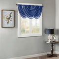 Faux Silk Waterfall Embellished Valance Navy 38X46